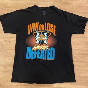 WWE Ryder And Hawkins Win Or Lose Never Defeated Wrestling Mens Tshirt Large